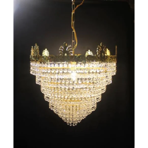 Original Crystal Jhoomar Gold Design Chandelier Light for Home