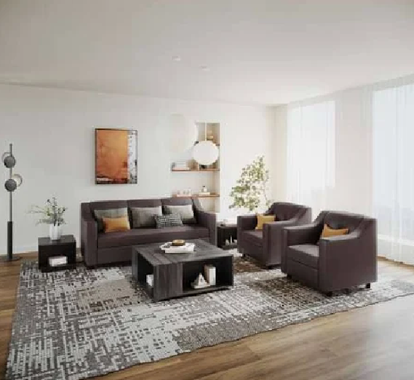 Godrej Interio - Monarch 3 Seater Sofa Leatherette, Burgundy