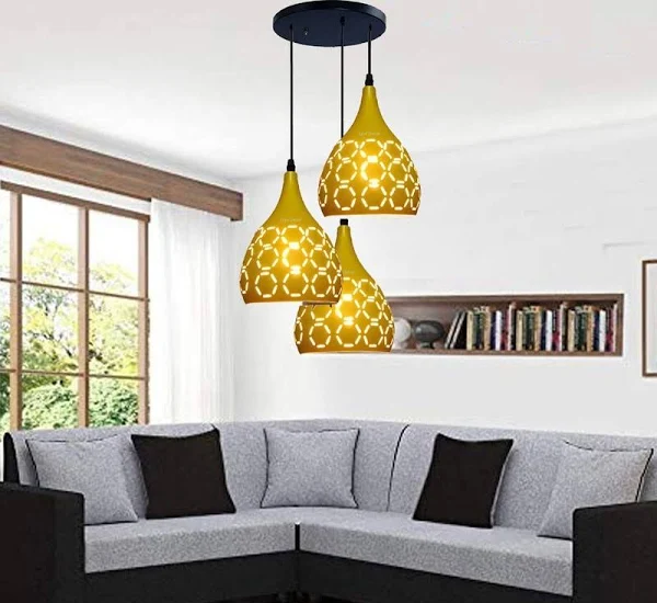 Brightlyt Aluminum Lemon Shade Jhumar For Bedroom