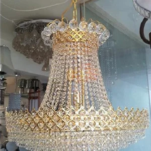 SHRI MAHAL ANTIQUES Crystal Chandelier for Living Room Bedroom Office Jhoomar Glass Crystal Big Size Jhumar Modern Ceiling Light