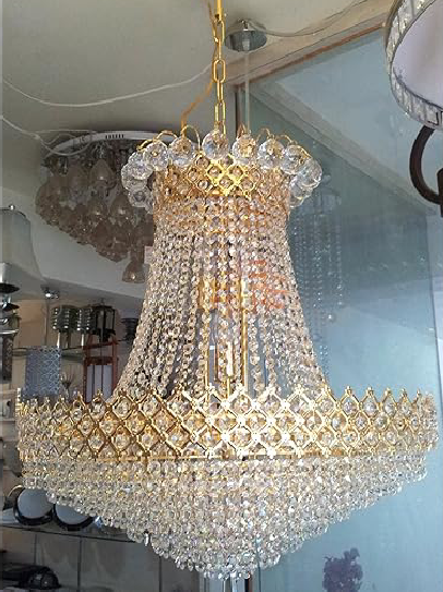 SHRI MAHAL ANTIQUES Crystal Chandelier for Living Room Bedroom Office Jhoomar Glass Crystal Big Size Jhumar Modern Ceiling Light - Image 2