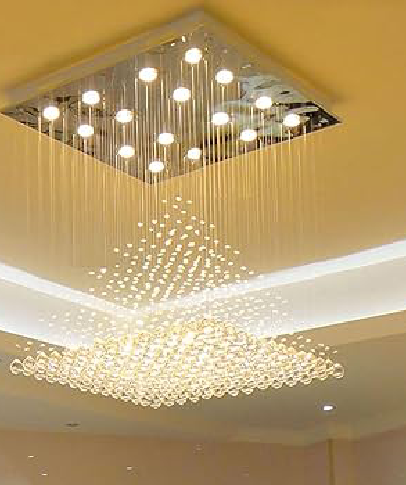 RSKVA Pyramid Raindrop Crystal Chandelier - Image 2
