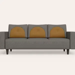 Godrej Interio – Windle 3-Seater Fabric Sofa 1-Year Warranty, Solid Wood, Taupe and Camel