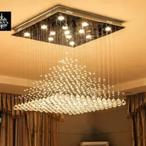 RSKVA Pyramid Raindrop Crystal Chandelier