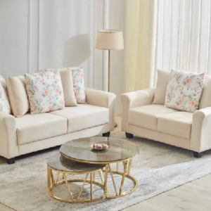 Helios Hummingbird Velvet 3+2 Seater Sofa Set with Cushions