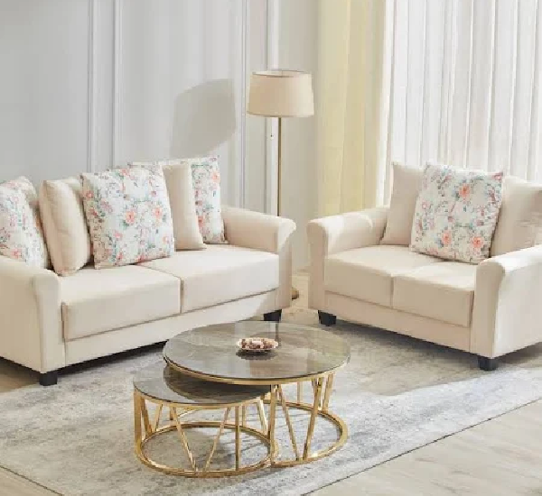 Helios Hummingbird Velvet 3+2 Seater Sofa Set with Cushions