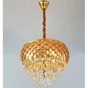 Crystal Polish Metal 400mm Pineapple Hanging Jhumar Chandelier Chandelier Ceiling Lamp