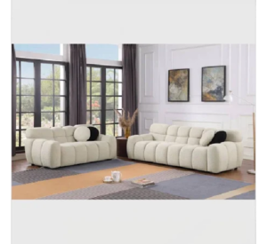 Bouclen Fabric Triple And Double Luxury Sofa Set