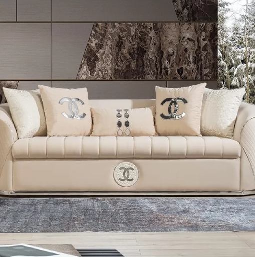 Channel Luxury Curved Arm Sofa Set - Image 2